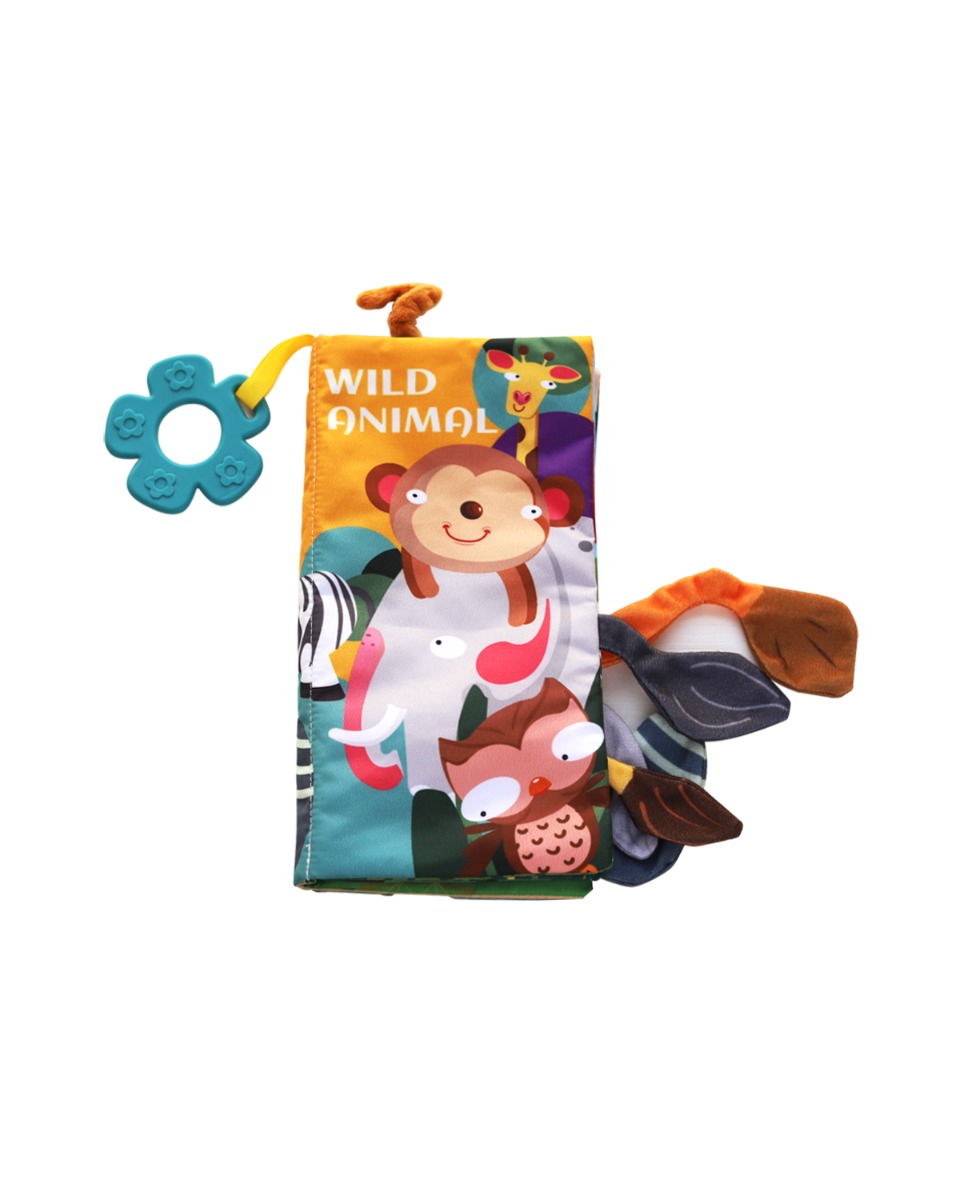 Libro educativo de tela con mordedor Wild animals